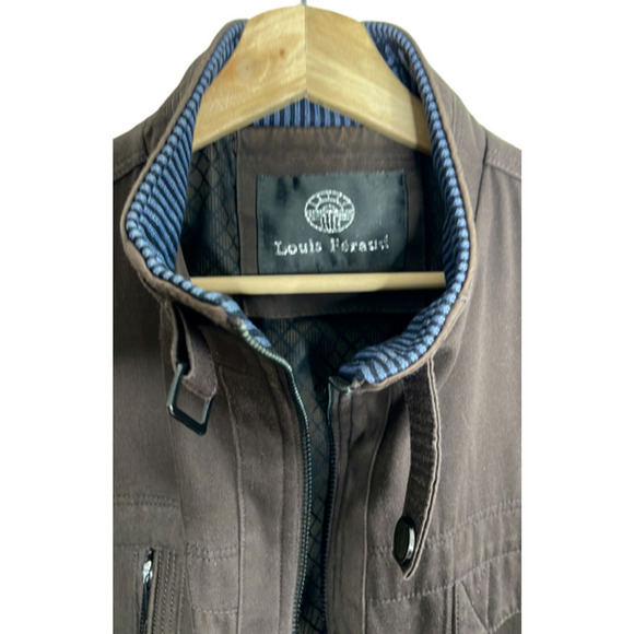 Louis Feraud Men's‎ Brown Jacket Pockets Zip -Up Style Size XL - Picture 4 of 11